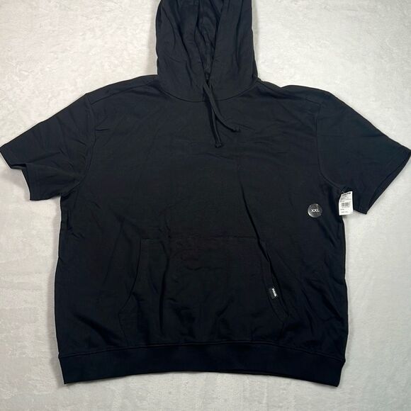 RSQ short sleeve black drawstring hoodie pullover Men 2XL NWT - Picture 1 of 7